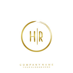 HR initials with a golden circle brush template
