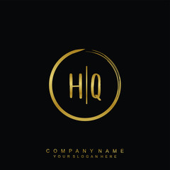 HQ initials with a golden circle brush template