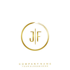 JF initials with a golden circle brush template