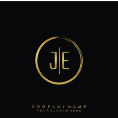 JE initials with a golden circle brush template