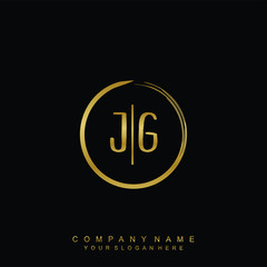JG initials with a golden circle brush template