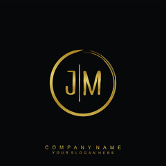 JM initials with a golden circle brush template