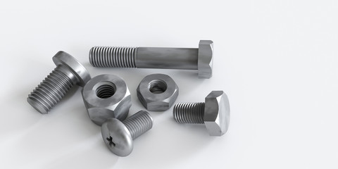 bolts isolated on white