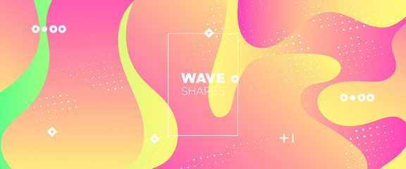 Abstract Wave Shapes. Pink Gradient Poster. 