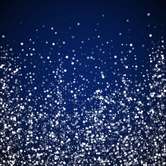 Random white dots Christmas background. Subtle fly