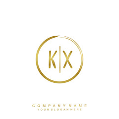 KX initials with a golden circle brush template