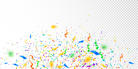 Streamers and confetti. Colorful tinsel and foil r