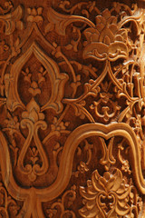 Closeup of Uzbekistan wood engraving
