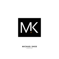 M K MK Initial logo letter with minimalist concept. Vector with scandinavian style logo.