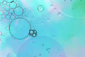 Abstract of cold colours oil drops