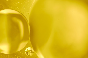 Golden big bubbles abstract concept