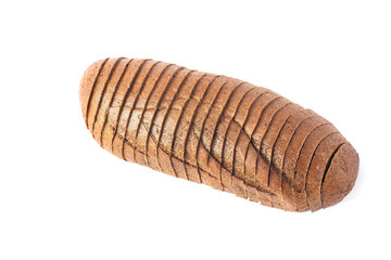 Chopped Rye bread on a white background isolated.