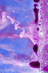 Abstract oil foam with sky background