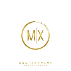 MX initials with a golden circle brush template