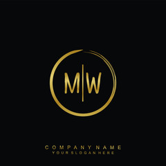 MW initials with a golden circle brush template
