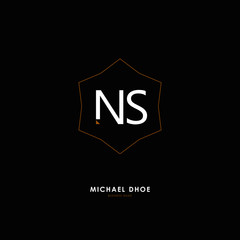N S NS Initial logo letter with minimalist concept. Vector with scandinavian style logo.