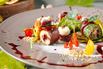 Turkey Meat Roulade or Meatloaf with Aronia Sauce