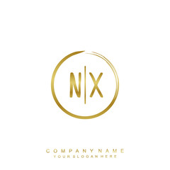 NX initials with a golden circle brush template