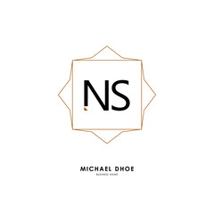 N S NS Initial logo letter with minimalist concept. Vector with scandinavian style logo.