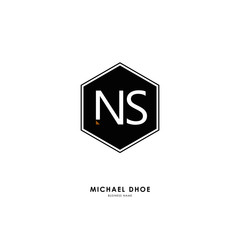 N S NS Initial logo letter with minimalist concept. Vector with scandinavian style logo.