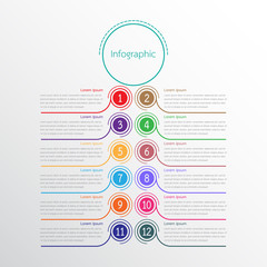 Vector infographic templates used for detailed reports. All 12 topics.
