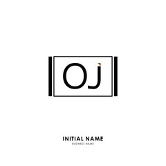 O J OJ Initial logo letter with minimalist concept. Vector with scandinavian style logo.