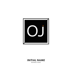 O J OJ Initial logo letter with minimalist concept. Vector with scandinavian style logo.