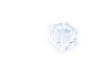 one ice cubes on white background.