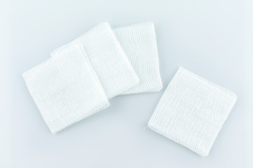 gauze pads on white background.
