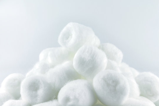 cotton ball white soft clean beauty health medicine on white background.