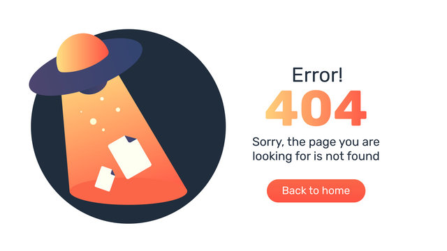 The concept of 404 error web page