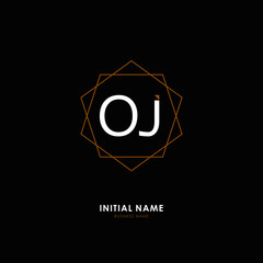 O J OJ Initial logo letter with minimalist concept. Vector with scandinavian style logo.