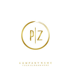 PZ initials with a golden circle brush template