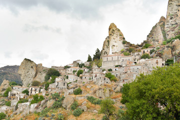 Fototapeta na wymiar Overview on Pendedattilo a small town in Calabria
