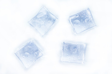 Obraz premium group ice cubes on white background.