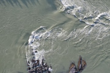 Elandinsky rapids on the Katun River, Chemal district, Altai Republic, summer month August, evening