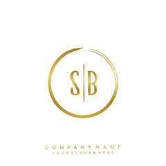 SB initials with a golden circle brush template