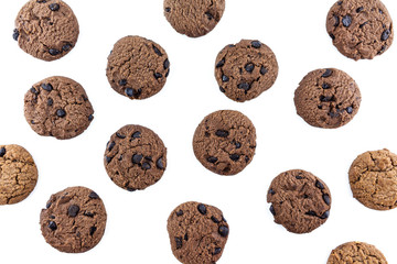 cookie chocolate on white background.