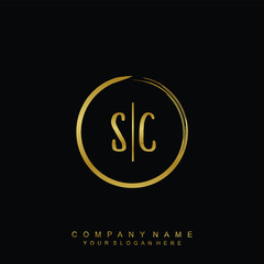 SC initials with a golden circle brush template