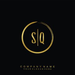 SQ initials with a golden circle brush template