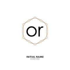 O R OR Initial logo letter with minimalist concept. Vector with scandinavian style logo.