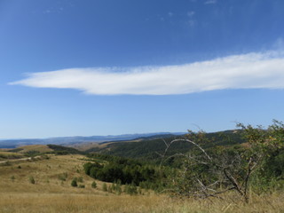 Fototapeta na wymiar Mountain landscape viewed from the top Golija Serbia ideal hiking place not so steem