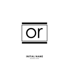 O R OR Initial logo letter with minimalist concept. Vector with scandinavian style logo.