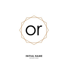 O R OR Initial logo letter with minimalist concept. Vector with scandinavian style logo.