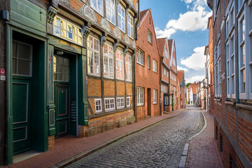 Fototapeta na wymiar Historic Lane in the Hanseatic Town Stade in germany