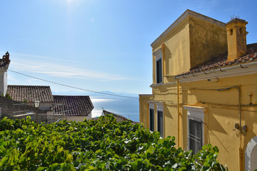 Raito, Italy, 09/15/2019. A day of vacation in a seaside town on the Amalfi coast.