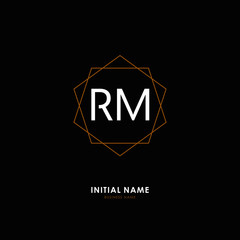 R M RM Initial logo letter with minimalist concept. Vector with scandinavian style logo.
