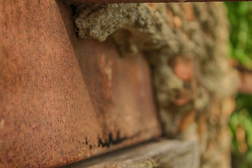 Sheet metal rust ,Concrete wall, Zinc sheets