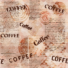 Obraz premium Coffee. Abstract coffee beans on brown background
