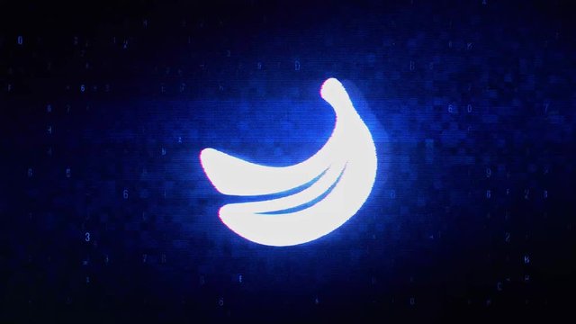 Banana, bananas, food, fruit Symbol Abstract Digital Pixel Noise Glitch Error Video Damage Signal Loop 4K Animation.